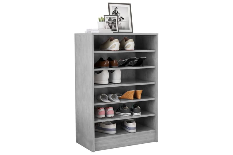 skoskab 60x35x92 cm spånplade betongrå - Grå - Opbevaring - Skoopbevaring - Skoskab