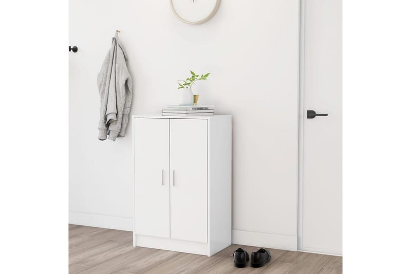 skoskab 60x35x92 cm spånplade hvid - Hvid - Opbevaring - Skoopbevaring