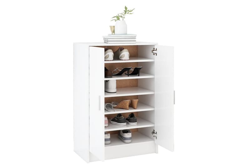 skoskab 60x35x92 cm spånplade hvid - Hvid - Opbevaring - Skoopbevaring