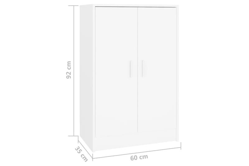 skoskab 60x35x92 cm spånplade hvid - Hvid - Opbevaring - Skoopbevaring