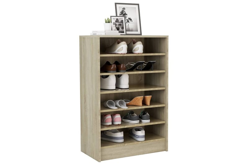skoskab 60x35x92 cm spånplade sonoma-eg - Brun - Opbevaring - Skoopbevaring - Skoskab