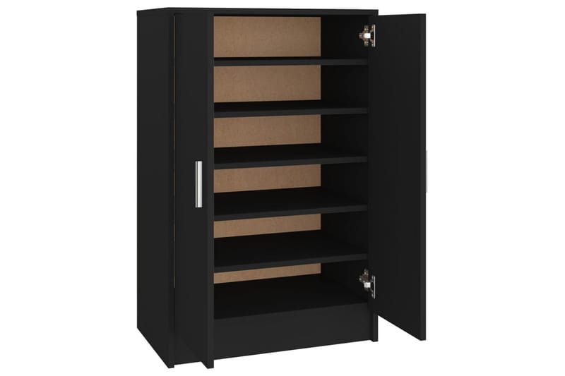 skoskab 60x35x92 cm spånplade sort - Sort - Entréopbevaring - Skoopbevaring - Skohylde