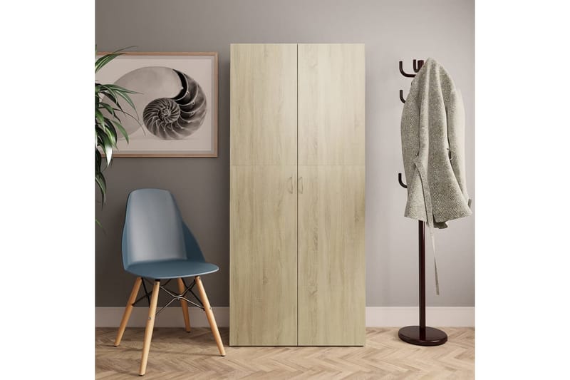 skoskab 80 x 35,5 x 180 cm spånplade sonoma-eg - Opbevaring - Skoopbevaring - Skoskab