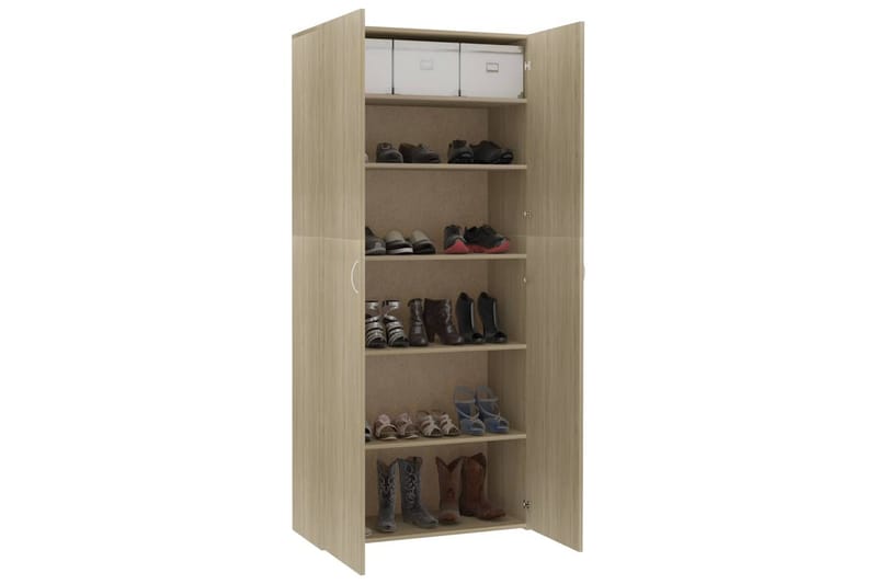 skoskab 80 x 35,5 x 180 cm spånplade sonoma-eg - Opbevaring - Skoopbevaring - Skoskab