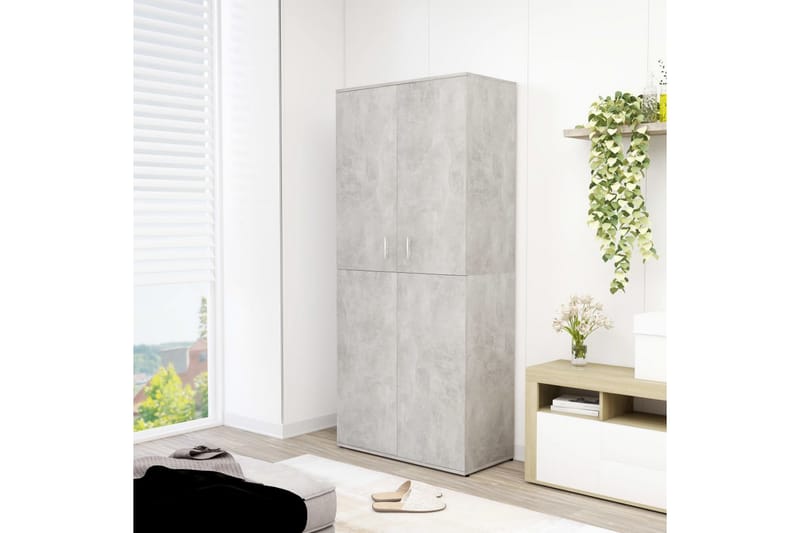 Skoskab 80X39X178 cm Spånplade Betongrå - Opbevaring - Skoopbevaring - Skoskab