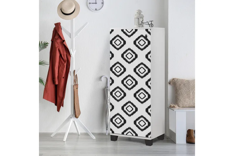 Skoskab Hvid| Sort - Opbevaring - Skoopbevaring - Skoskab