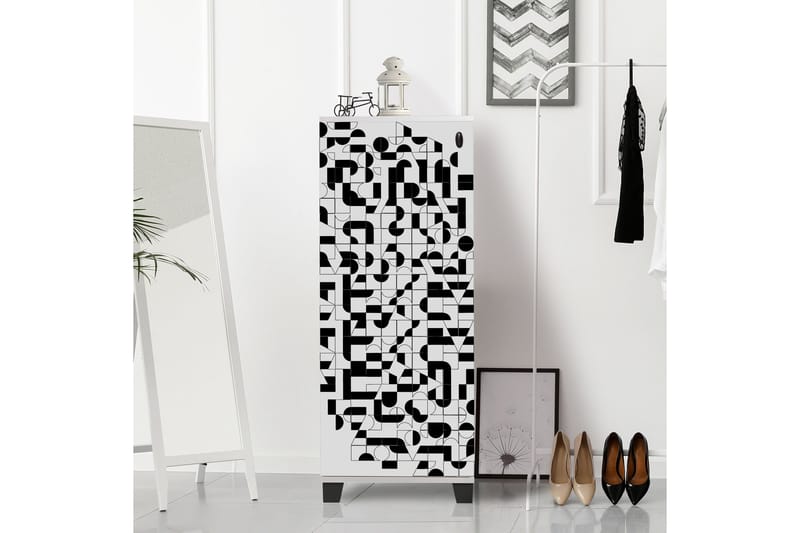 Skoskab Hvid| Sort - Opbevaring - Skoopbevaring - Skoskab