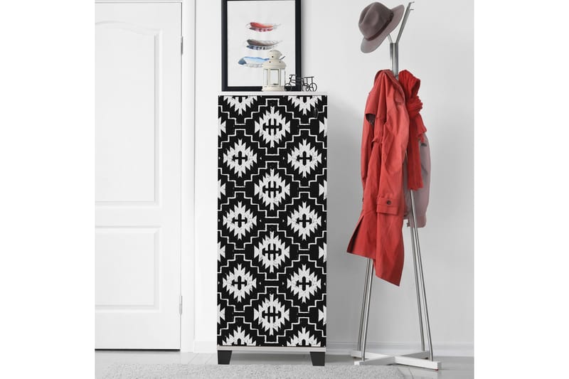 Skoskab Hvid| Sort - Opbevaring - Skoopbevaring - Skoskab