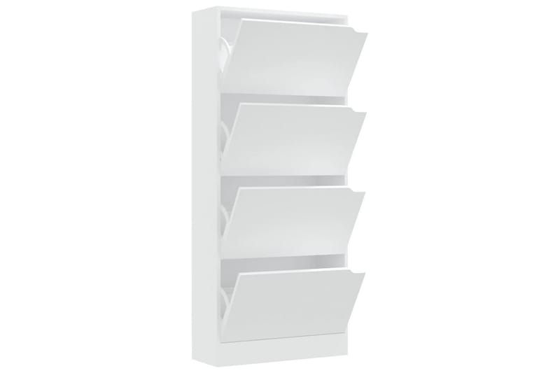 skoskab med 4 låger 59x24x136 cm spånplade hvid - Hvid - Opbevaring - Skoopbevaring - Skoskab