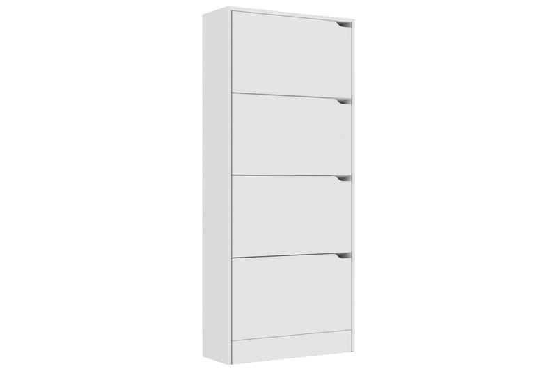 skoskab med 4 låger 59x24x136 cm spånplade hvid - Hvid - Opbevaring - Skoopbevaring - Skoskab