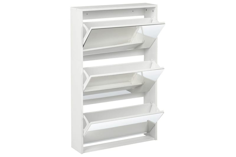 Skoskab Midfield Hvid, Sølv, 63x17x103 cm - Hvid, Sølv, 63x17x103 cm - Opbevaring - Skoopbevaring - Skoskab