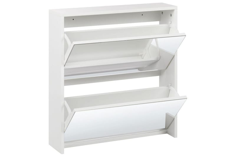 Skoskab Midfield Hvid, Sølv, 63x17x67 cm - Hvid, Sølv, 63x17x67 cm - Opbevaring - Skoopbevaring