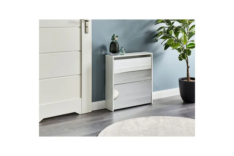 Skoskab Midfield Hvid, Sølv, 63x17x67 cm - Hvid, Sølv, 63x17x67 cm - Opbevaring - Skoopbevaring - Skoskab