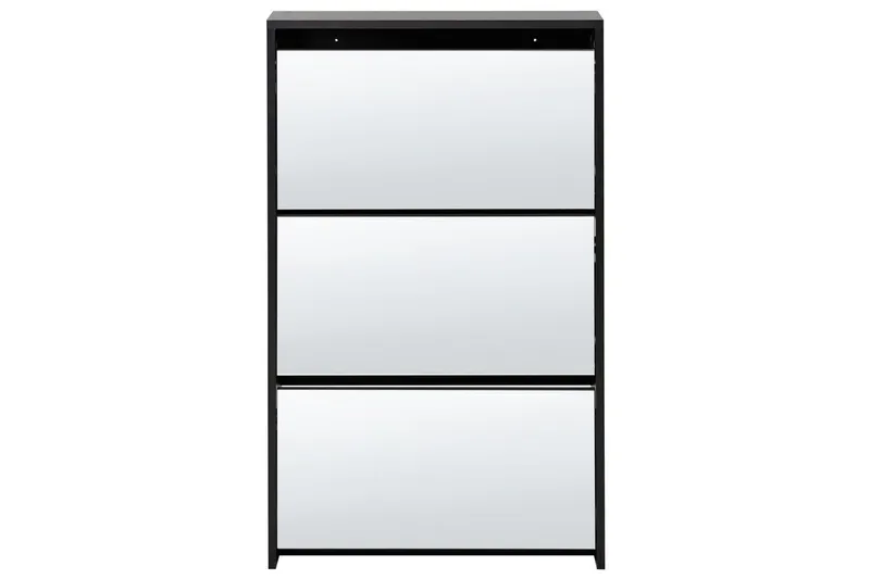 Skoskab Midfield Sort, Sølv, 63x17x103 cm - Sort, Sølv, 63x17x103 cm - Opbevaring - Skoopbevaring - Skoskab