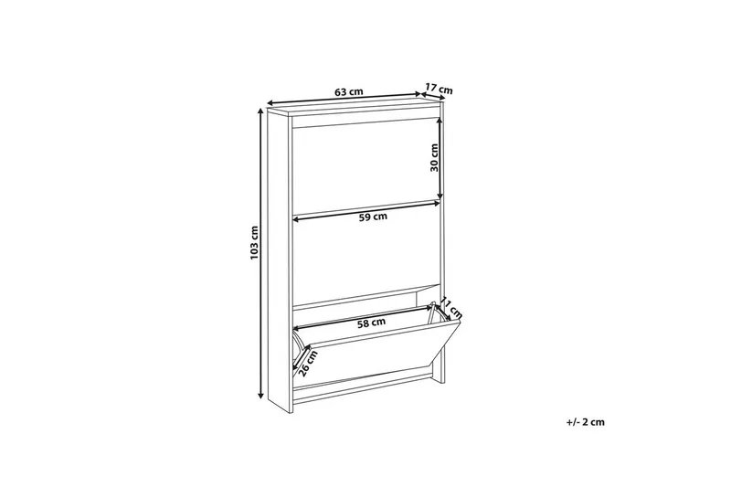 Skoskab Midfield Sort, Sølv, 63x17x103 cm - Sort, Sølv, 63x17x103 cm - Opbevaring - Skoopbevaring - Skoskab