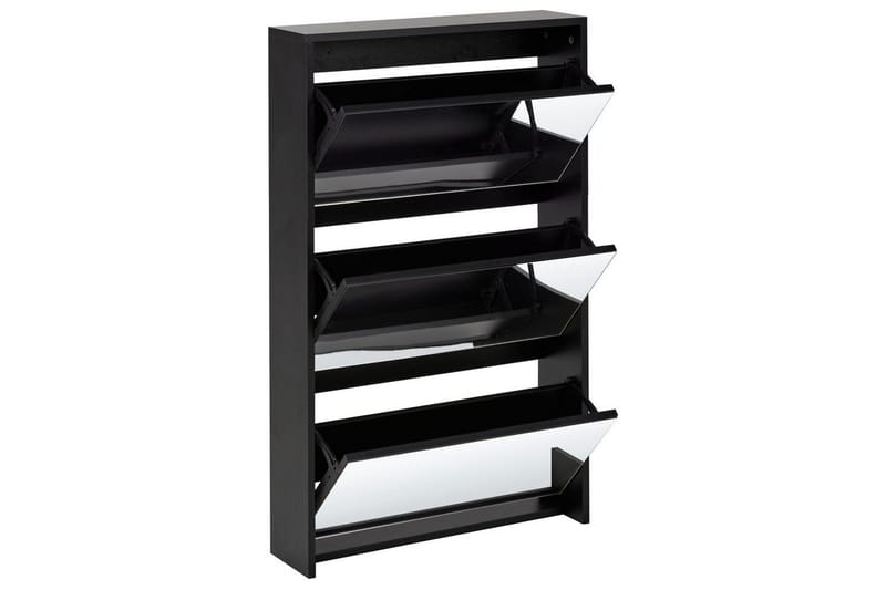 Skoskab Midfield Sort, Sølv, 63x17x103 cm - Sort, Sølv, 63x17x103 cm - Opbevaring - Skoopbevaring