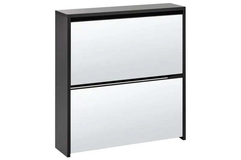 Skoskab Midfield Sort, Sølv, 63x17x67 cm, Sort, Sølv, 63x17x67 cm