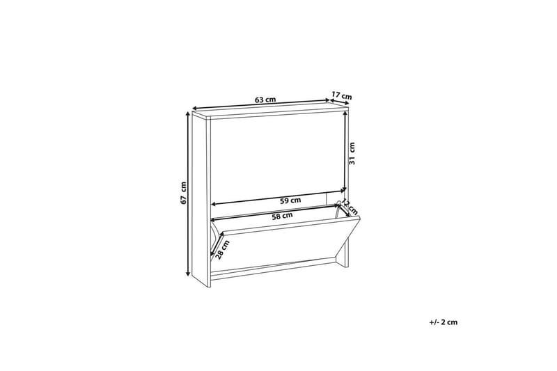 Skoskab Midfield Sort, Sølv, 63x17x67 cm - Sort, Sølv, 63x17x67 cm - Opbevaring - Skoopbevaring - Skoskab