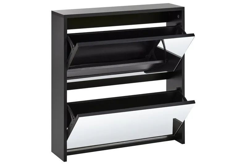 Skoskab Midfield Sort, Sølv, 63x17x67 cm - Sort, Sølv, 63x17x67 cm - Opbevaring - Skoopbevaring - Skoskab