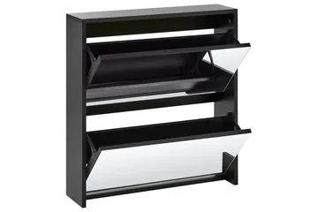 Skoskab Midfield Sort, Sølv, 63x17x67 cm - Sort, Sølv, 63x17x67 cm - Opbevaring - Skoopbevaring
