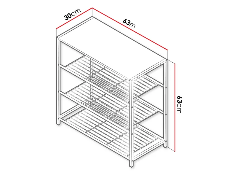 skoskab NO_BRAND Metal skoreol STONZI BA3000040 sort - Opbevaring - Skoopbevaring
