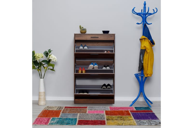 Skoskab Skoskab 75x128 cm Valnöt - Opbevaring - Skoopbevaring - Skoskab