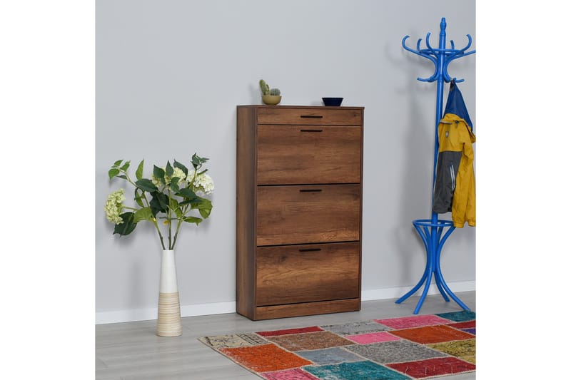 Skoskab Skoskab 75x128 cm Valnöt - Opbevaring - Skoopbevaring - Skoskab