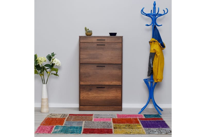 Skoskab Skoskab 75x128 cm Valnöt - Opbevaring - Skoopbevaring - Skoskab