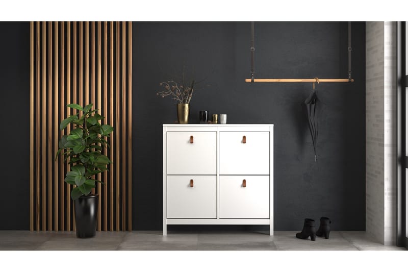 Vallvidera Skoskab 25x102 cm - Hvid/Natur - Opbevaring - Skoopbevaring - Skoskab