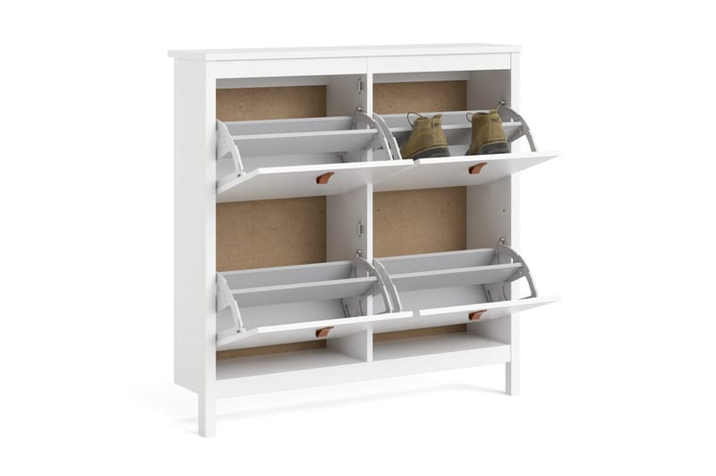 Vallvidera Skoskab 25x102 cm - Hvid/Natur - Opbevaring - Skoopbevaring - Skoskab