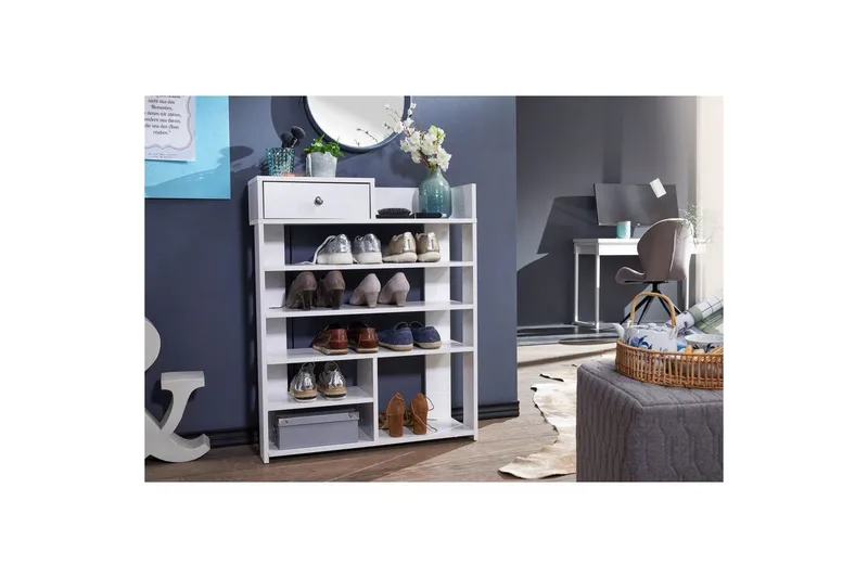 Skoskab Wohnling Folieret spånplade åbent stativ 1 skuffe - Opbevaring - Skoopbevaring