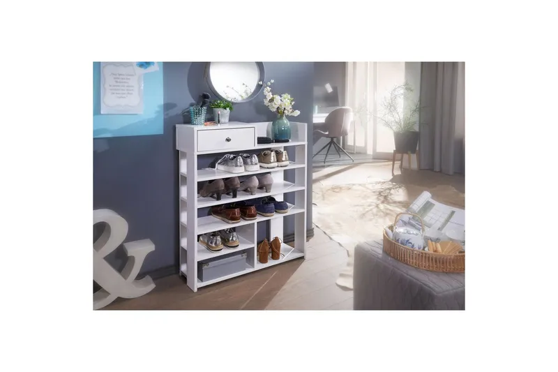 Skoskab Wohnling Folieret spånplade åbent stativ 1 skuffe - Opbevaring - Skoopbevaring