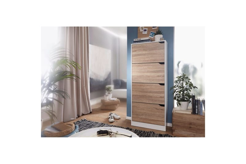 Skoskab Wohnling Folieret Spånplade 4 Udtræksrum til 24 Par - Opbevaring - Skoopbevaring - Skoskab