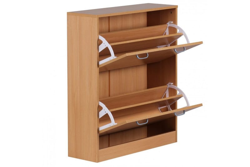 Skoskab Wohnling KIEL med 2 udtræksrum, foliebelagt spånplade Bøg - Bøg - Opbevaring - Skoopbevaring - Skoskab