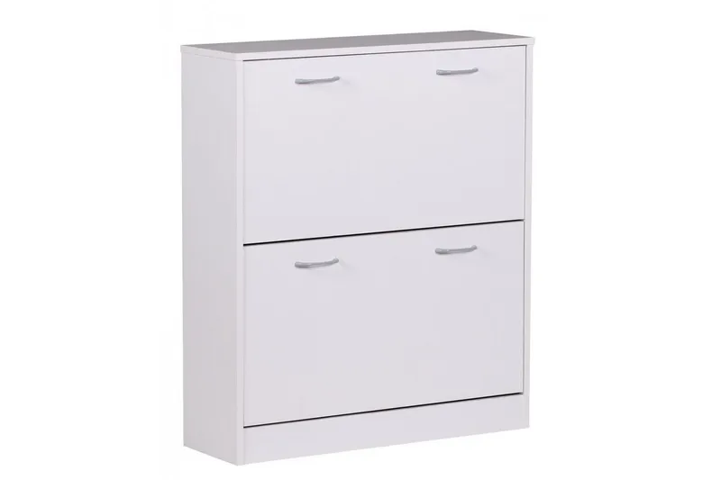 Skoskab Wohnling KIEL med 2 udtræksrum, foliebelagt spånplade Hvid - Hvid - Opbevaring - Skoopbevaring - Skoskab