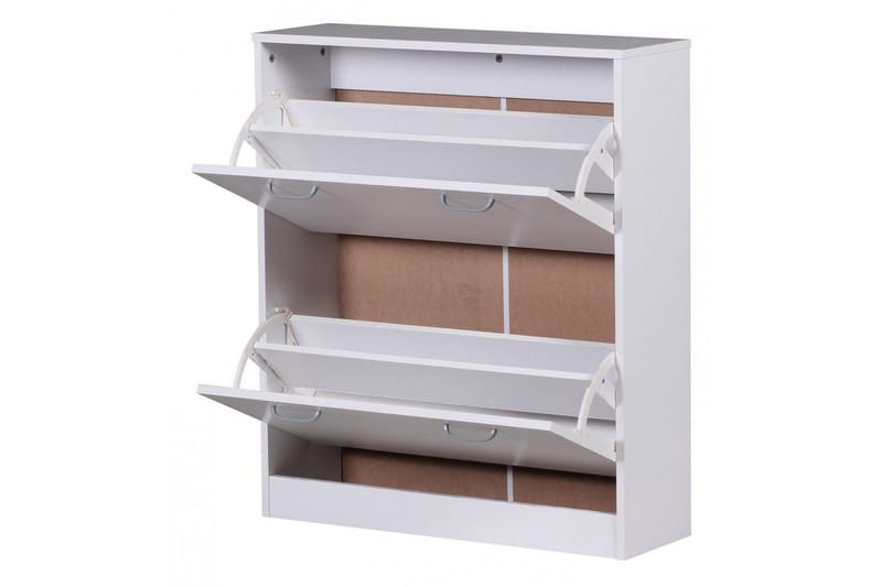 Skoskab Wohnling KIEL med 2 udtræksrum, foliebelagt spånplade Hvid - Hvid - Opbevaring - Skoopbevaring - Skoskab