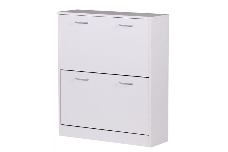 Skoskab Wohnling KIEL med 2 udtræksrum, foliebelagt spånplade Hvid - Hvid - Opbevaring - Skoopbevaring - Skoskab