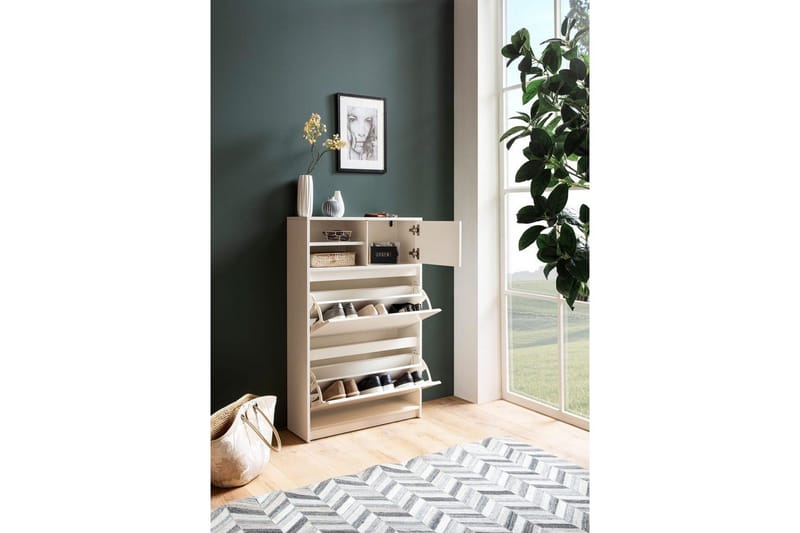 Skoskab Wohnling med 2 vippe-rum 1 dør melaminbelagt mdf moderne - Opbevaring - Skoopbevaring - Skoskab