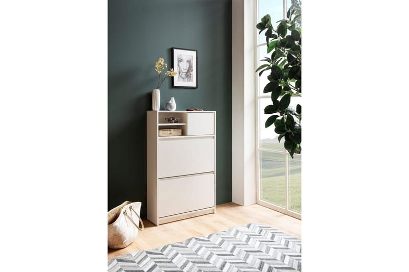 Skoskab Wohnling med 2 vippe-rum 1 dør melaminbelagt mdf moderne - Opbevaring - Skoopbevaring - Skoskab