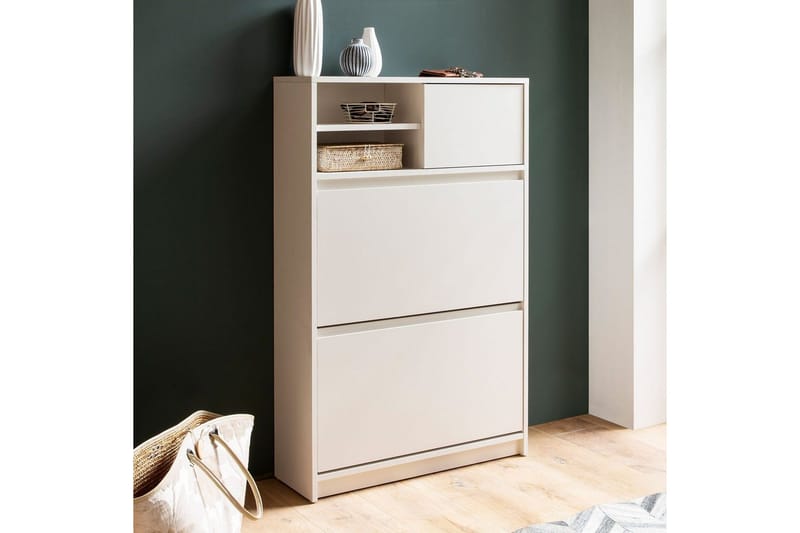 Skoskab Wohnling med 2 vippe-rum 1 dør melaminbelagt mdf moderne - Opbevaring - Skoopbevaring - Skoskab