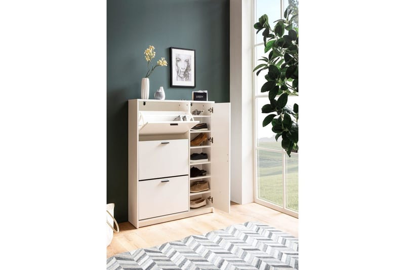 Skoskab Wohnling med 3 vippe-rum 1 dør melaminbelagt MDF moderne - Opbevaring - Skoopbevaring - Skoskab