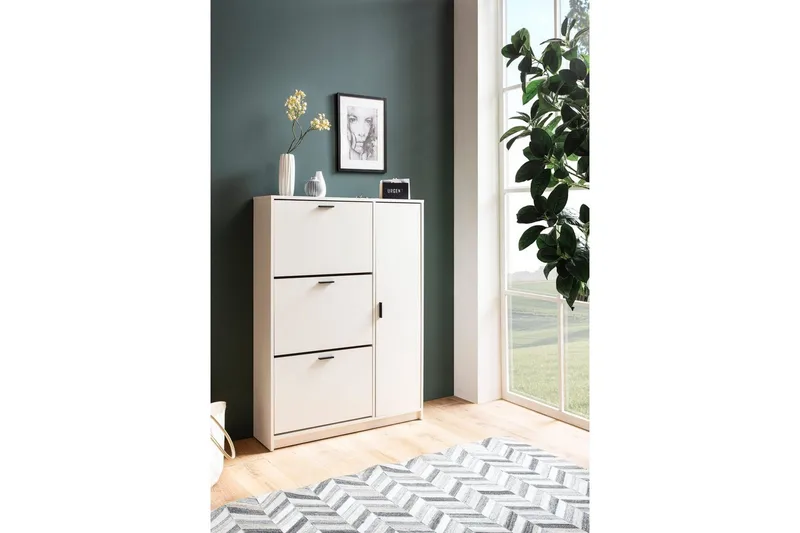 Skoskab Wohnling med 3 vippe-rum 1 dør melaminbelagt MDF moderne - Opbevaring - Skoopbevaring - Skoskab