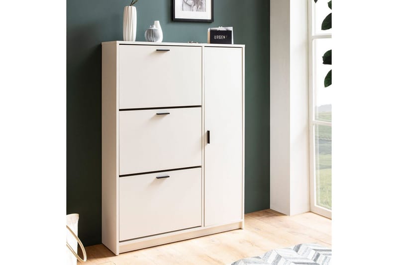 Skoskab Wohnling med 3 vippe-rum 1 dør melaminbelagt MDF moderne - Opbevaring - Skoopbevaring - Skoskab