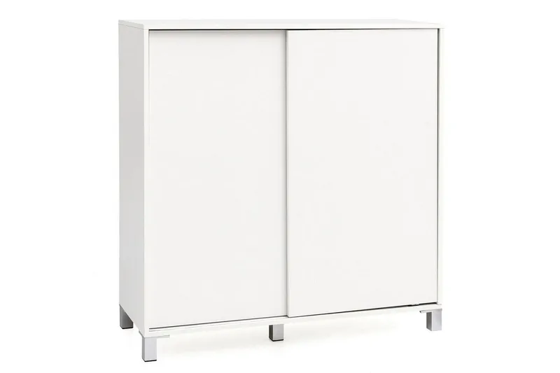 Skoskab Wohnling melaminbelagt MDF, skydedøre, til 20 par Hvid, Hvid