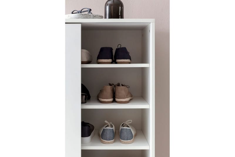 Skoskab Wohnling melaminbelagt MDF, skydedøre, til 20 par Hvid - Hvid - Opbevaring - Skoopbevaring - Skoskab
