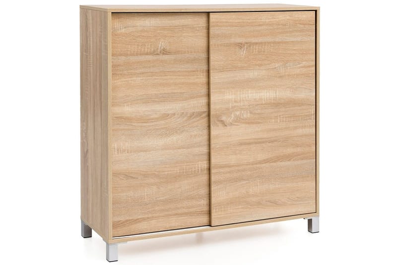 Skoskab Wohnling melaminbelagt MDF, skydedøre, til 20 par Sonoma - Sonoma - Opbevaring - Skoopbevaring - Skoskab