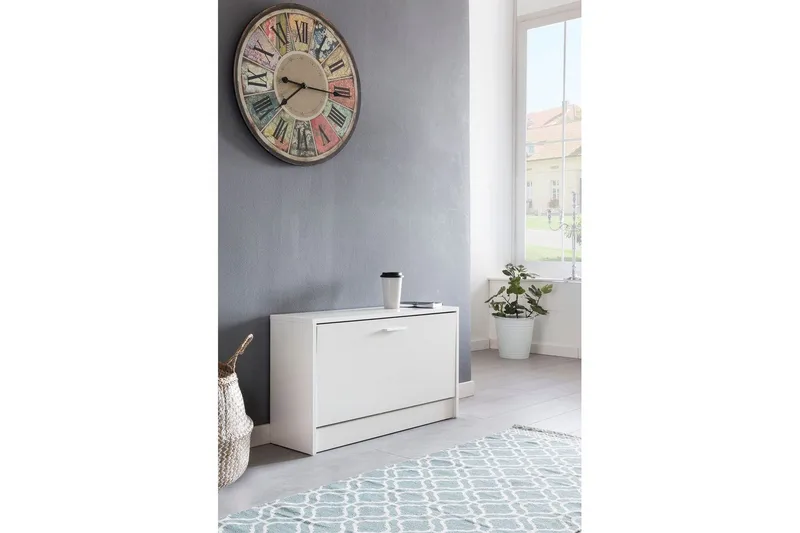 Skoskab Wohnling SPLIT med udtrækkelige rum, folieret spånplade Hvid - Hvid - Opbevaring - Skoopbevaring - Skoskab