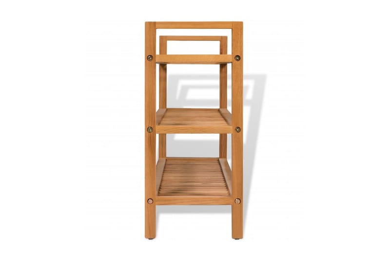 Skostativ Med 3 Hylder 100 X 27 X 59,5 Cm Massivt Egetræ - Brun - Opbevaring - Skoopbevaring