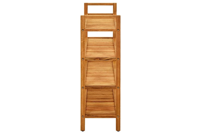 skostativ med 4 hylder 100x27x80 cm massivt egetræ - Brun - Opbevaring - Skoopbevaring