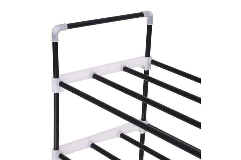Skostativ Med 4 Hylder Metal Og Plastik Sort - Sort - Opbevaring - Skoopbevaring